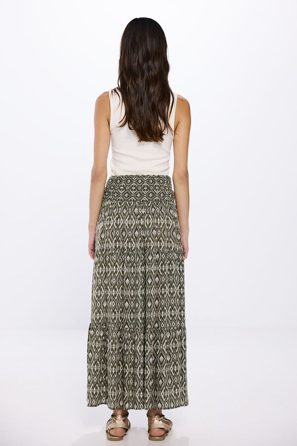 Springfield Falda midi elástico cintura khaki