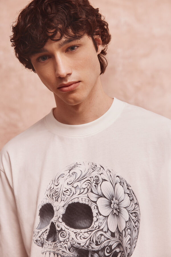 Springfield Camiseta Skull mex grey marfil