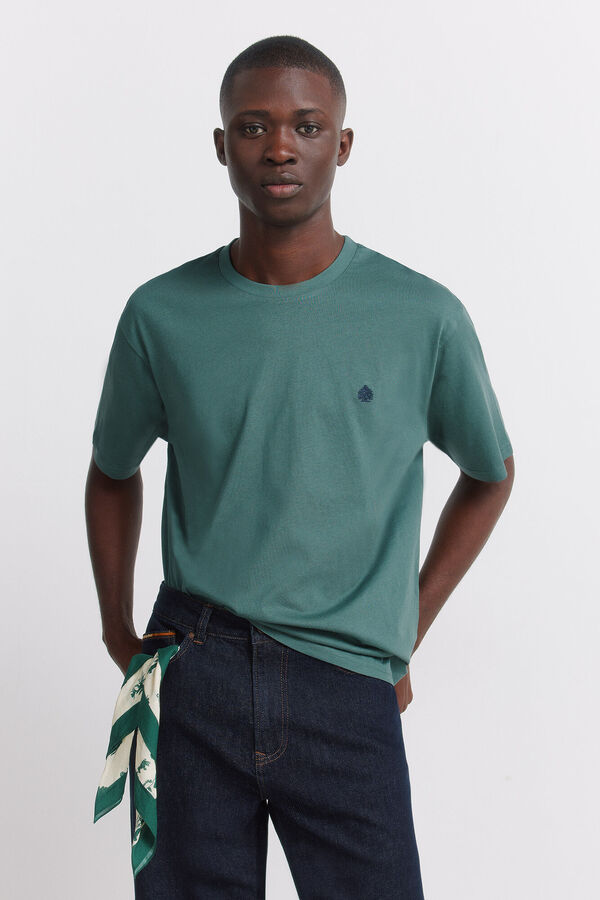 Springfield Camiseta b&aacute;sica logo Springfield turquesa