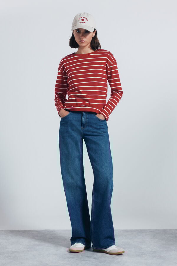 Springfield Playera rayas marineras rojo