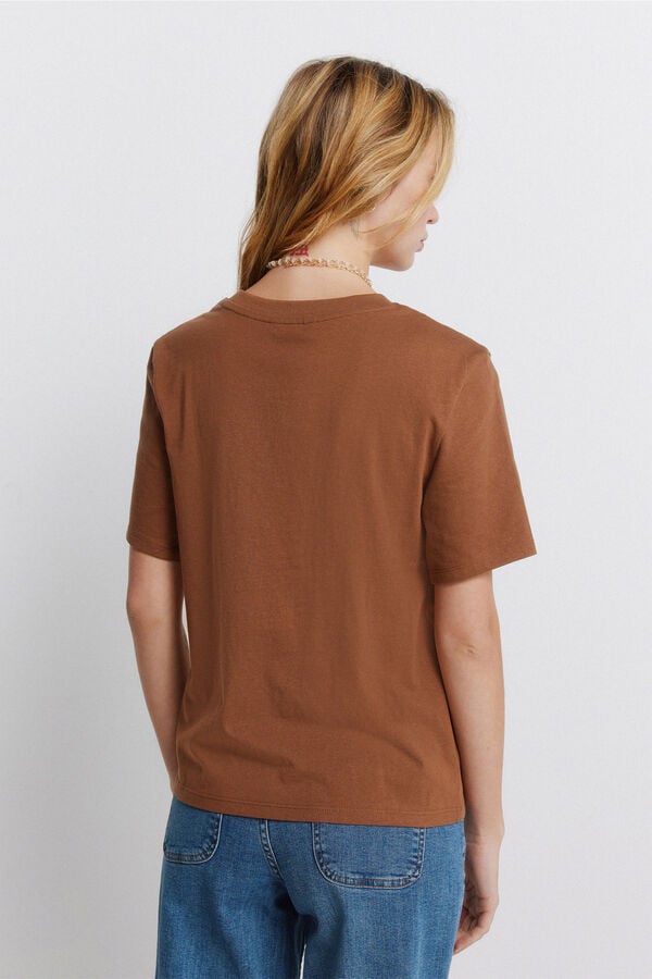 Springfield Playera b&aacute;sica de algod&oacute;n caf&eacute;
