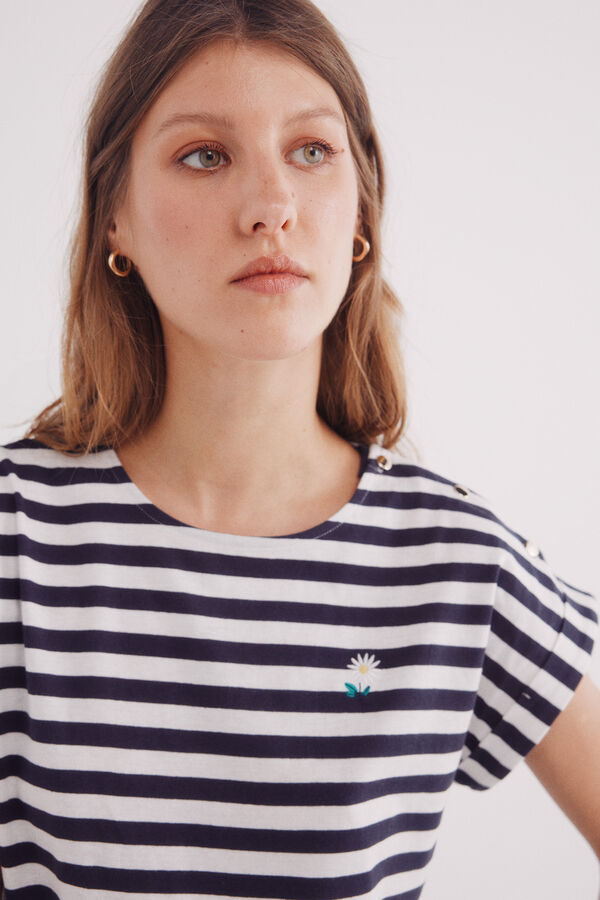 Springfield Playera "Daisy" rayas azulado