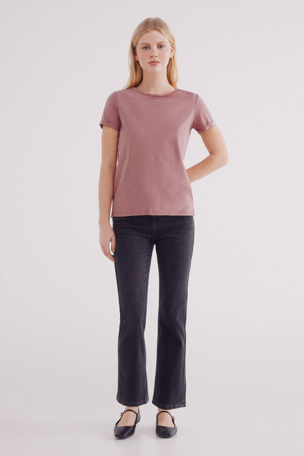 Springfield Playera efecto lavado rosa