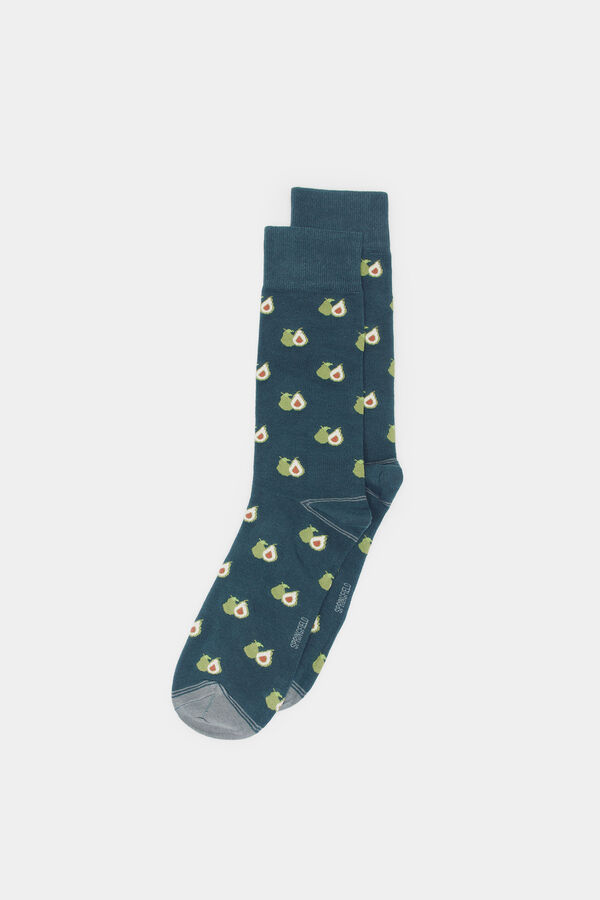 Springfield Calcetín jacquard aguacates verde