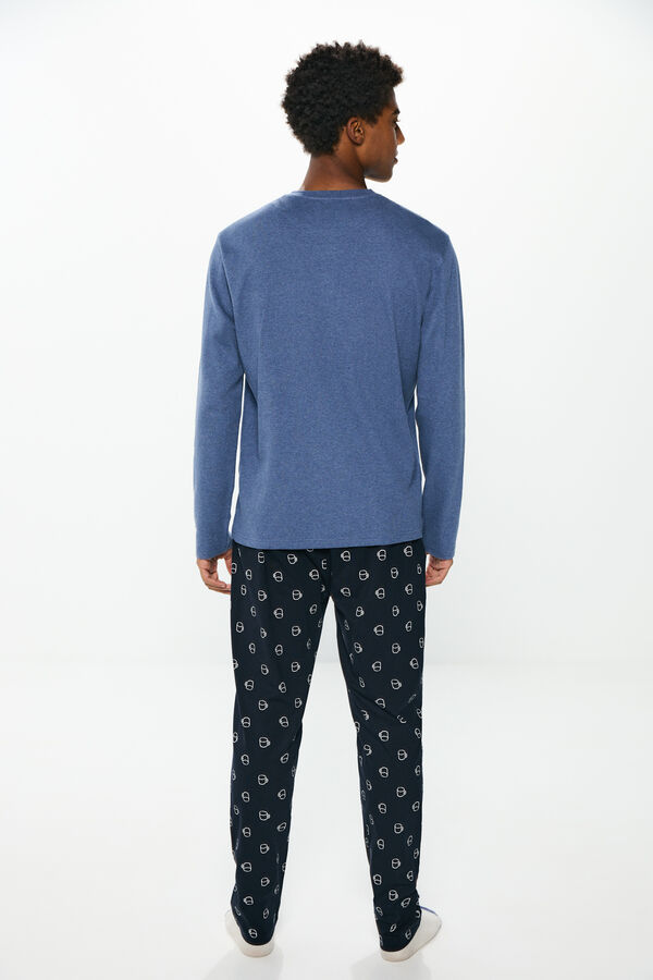 Springfield Pijama largo waffle café azul