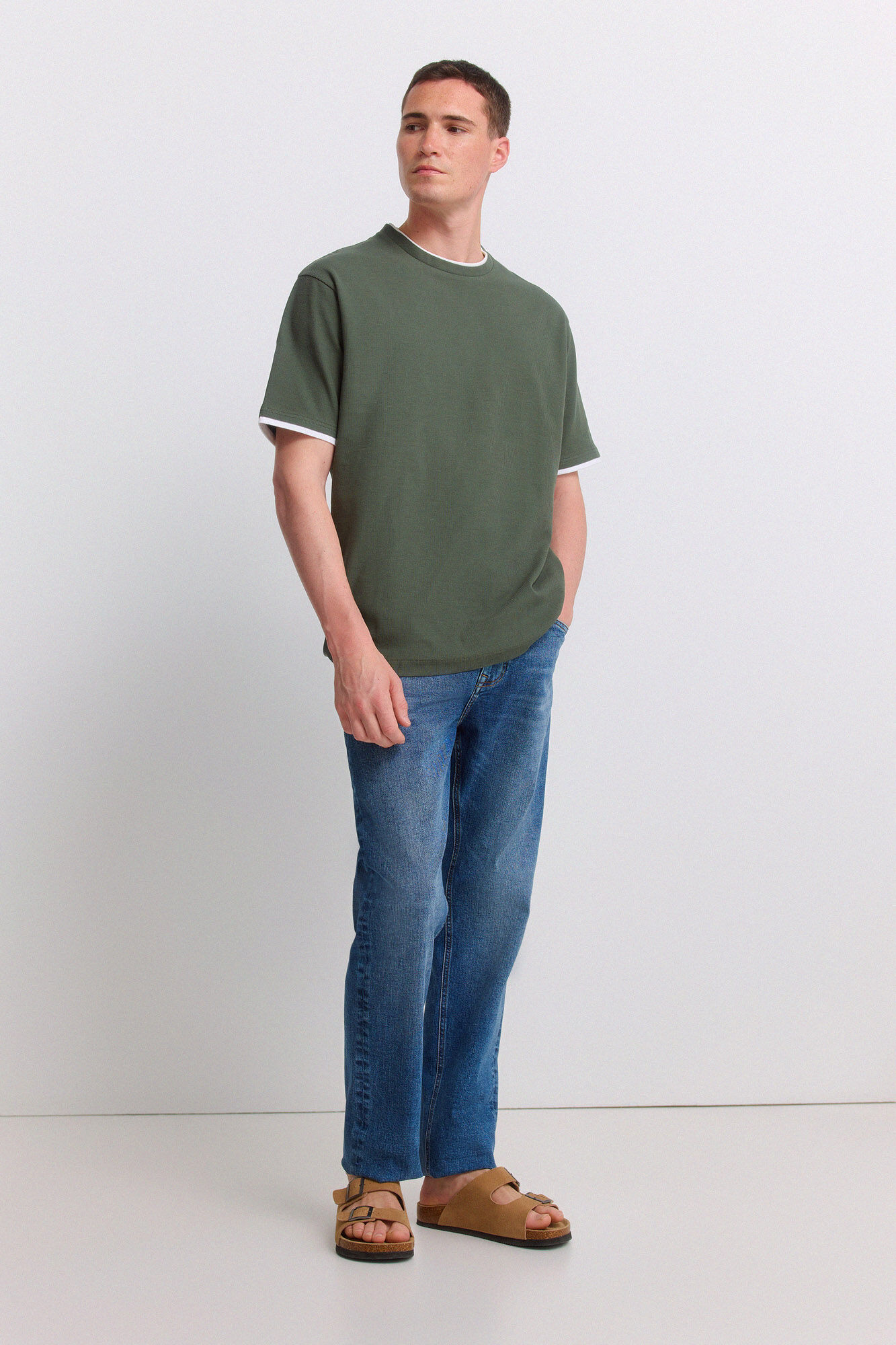 Springfield Playera de tela waffle doble