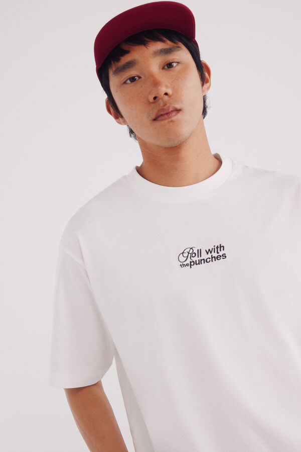 Springfield Camiseta roll with de punches marfil