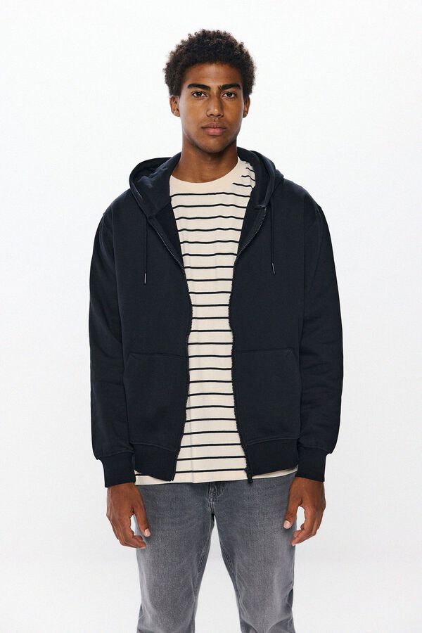Springfield Sudadera básica cremallera negro