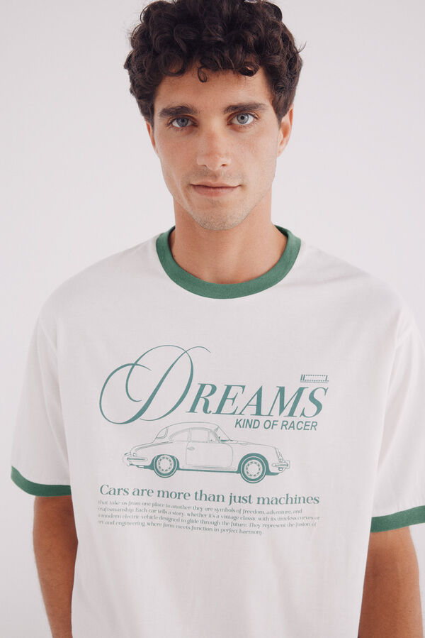 Springfield Playera contraste stay dreams marfil