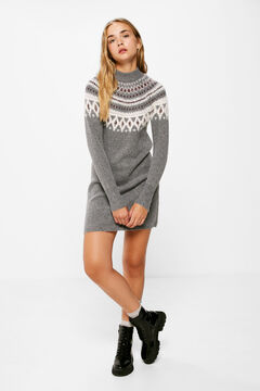 Springfield Vestido Jacquard Cenefas gris oscuro