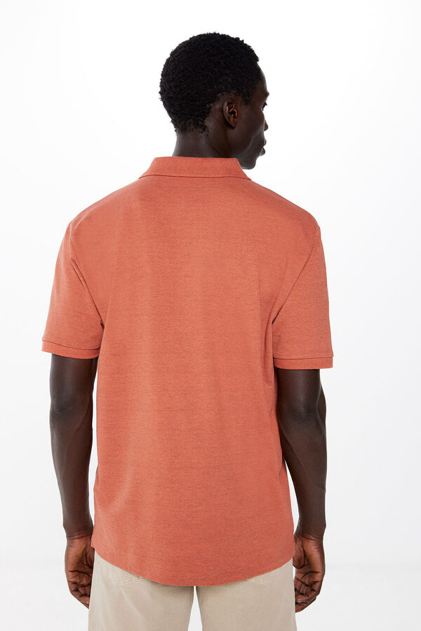 Springfield Polo piqué tejido fantasía naranja