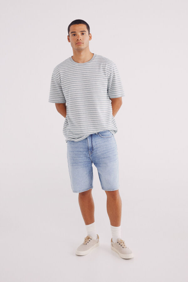 Springfield Playera raya estructura azul
