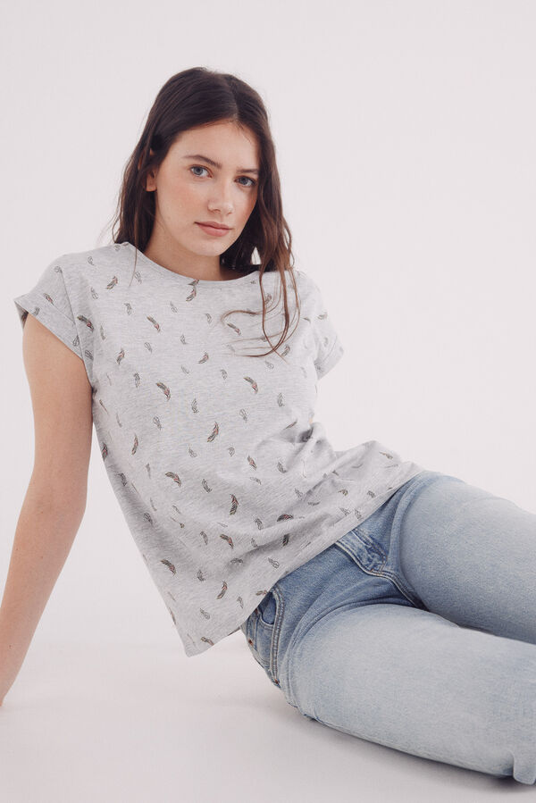 Springfield Playera manga vuelta botones hombro gris