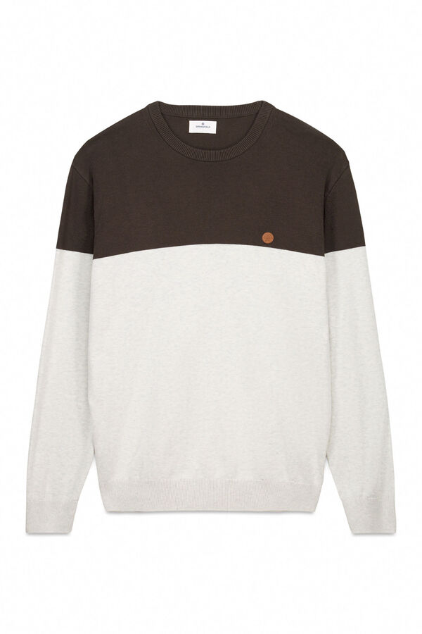 Springfield Jersey b&aacute;sico con bloques de color caf&eacute;