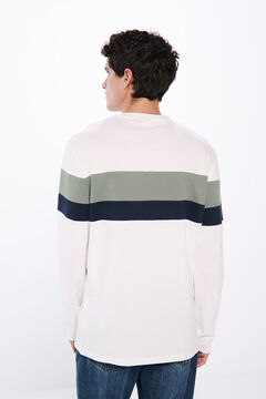 Springfield Playera manga larga cortes marfil