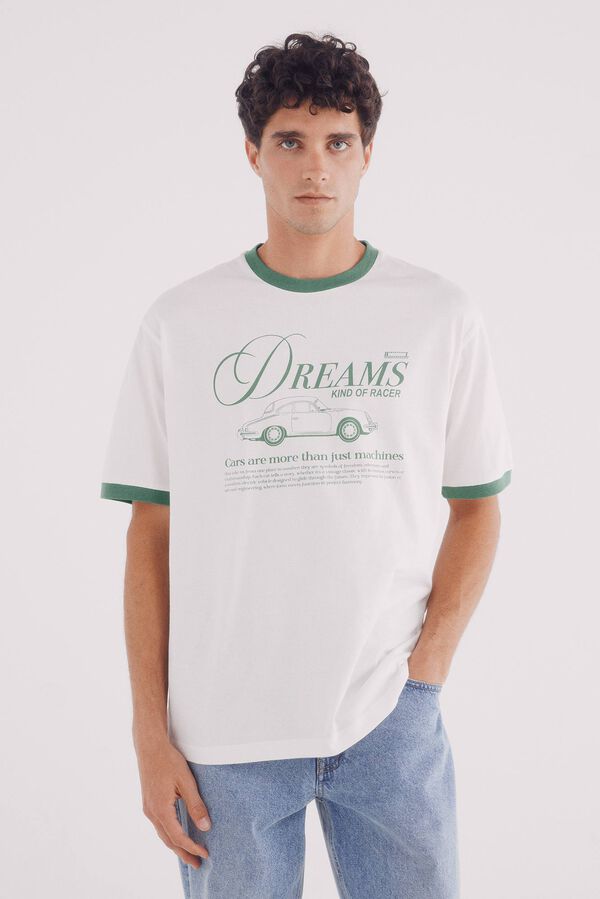 Springfield Playera contraste stay dreams marfil