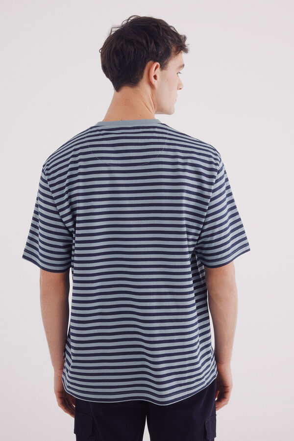Springfield Playera rayas estampada azul