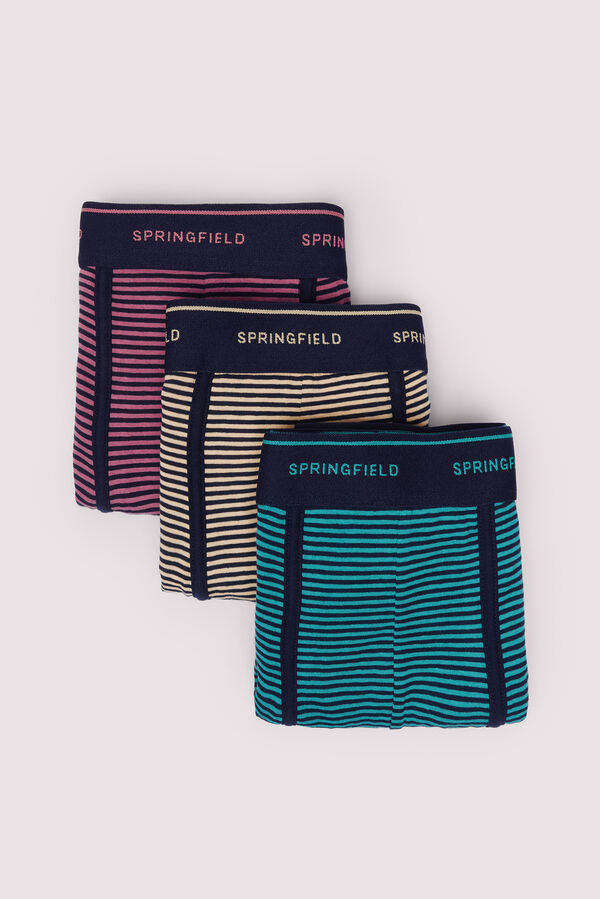 Springfield Pack 3 bóxeres rayas azul
