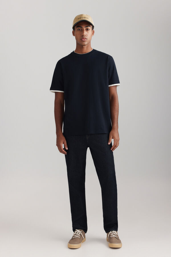 Springfield Playera doble interlock marino