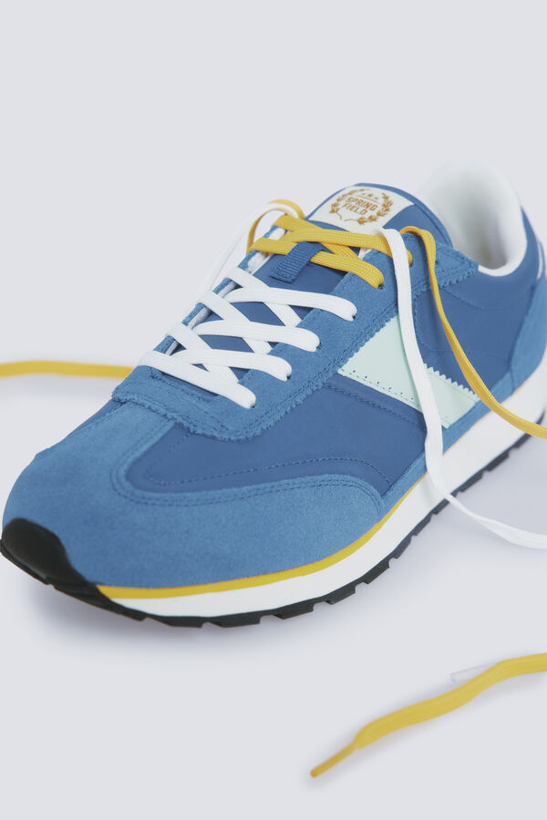 Springfield Zapatilla piel casual azulado