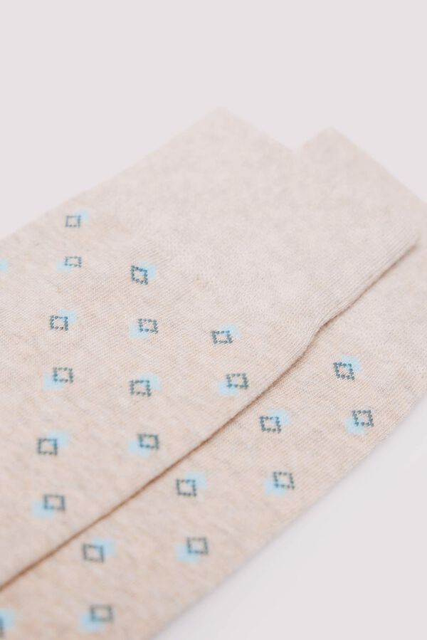Springfield Calcetín largo jacquard beige