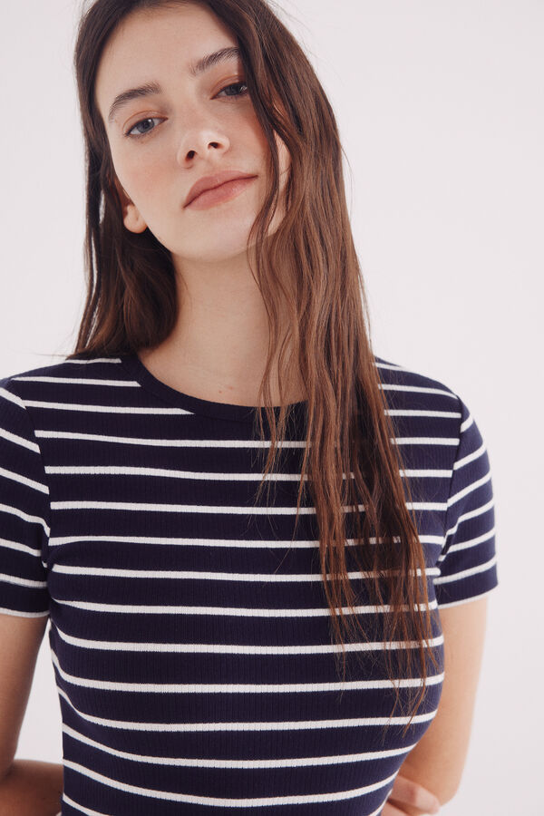 Springfield Vestido midi rayas marino