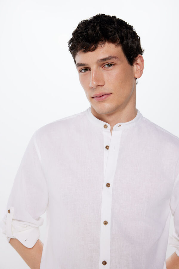 Springfield Camisa mao lino blanco