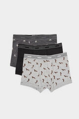 Springfield Pack 3 boxers algodón estampado perros negro