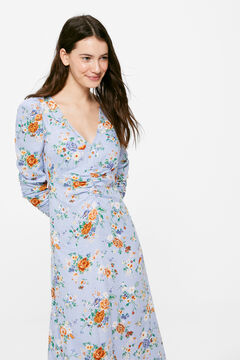 Springfield Vestido Midi Estampado Asimétrico azul