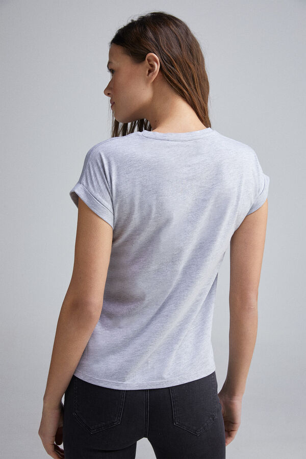 Springfield Playera "Mickey" lentejuelas gris