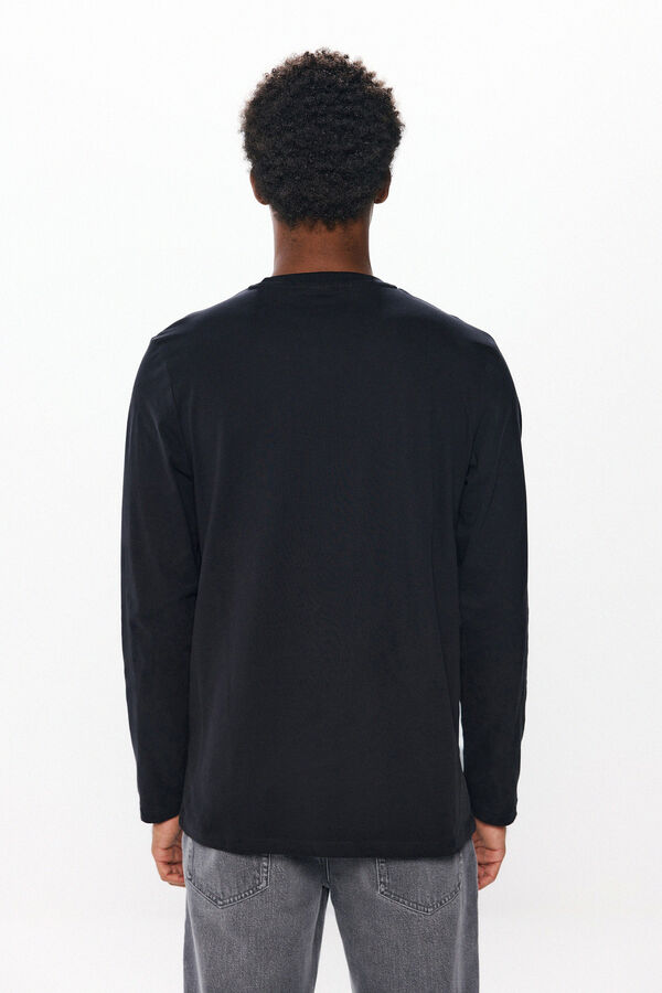 Springfield Playera manga larga peach negro