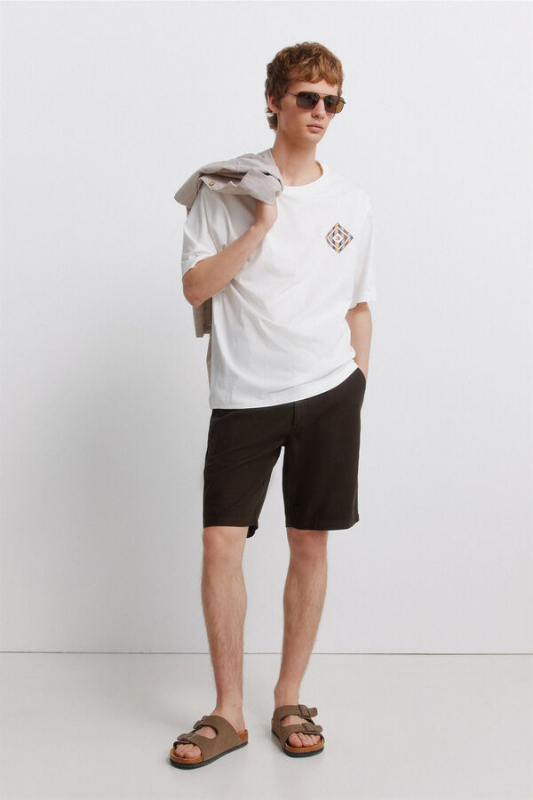 Springfield Playera de rombos a rayas marfil