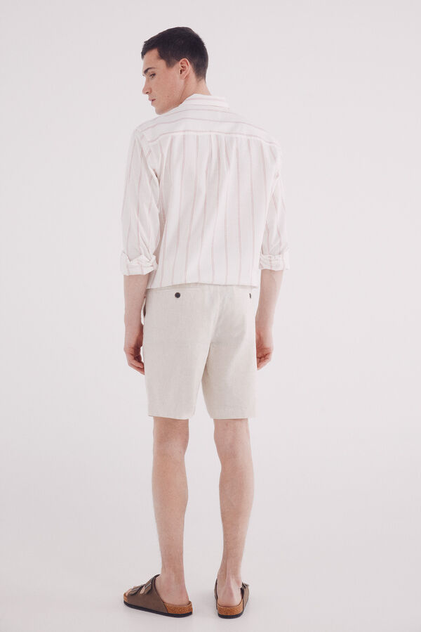 Springfield Bermuda lino slim fit blanco