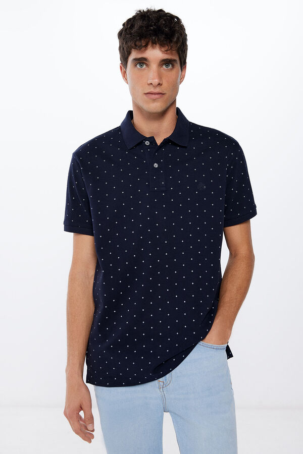 Springfield Polo piqué micro estampado navy