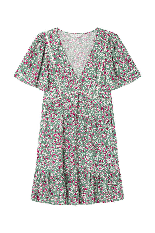 Springfield Vestido corto estampado laces insertados estampado