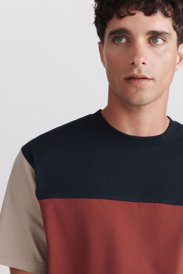 Springfield Playera color block naranja