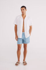 Springfield Bañador seersucker estampado rayas azul