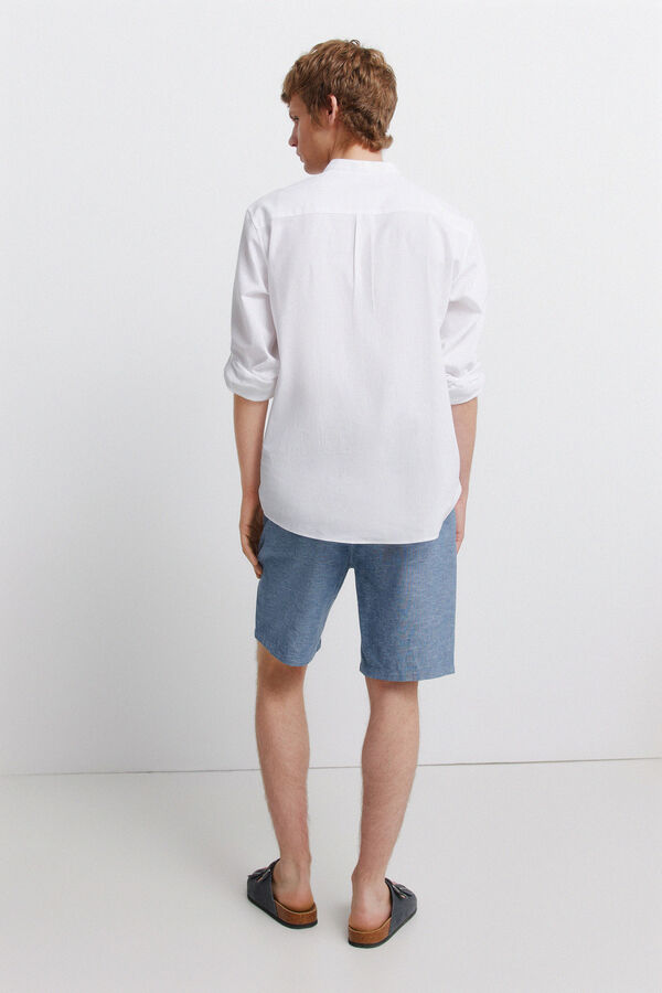 Springfield Bermudas de lino comfort slim fit azul