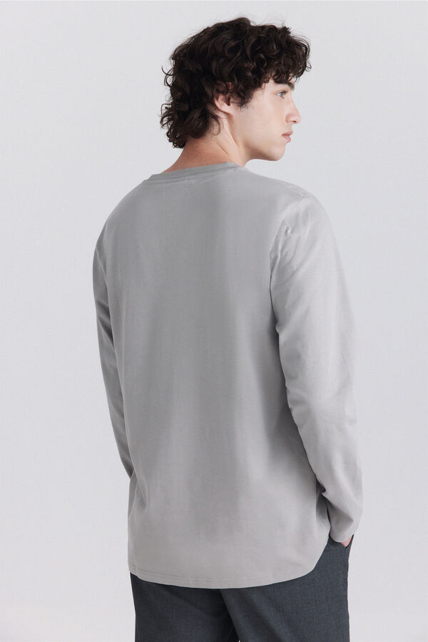 Springfield Camisa b&aacute;sica de manga larga suave gris