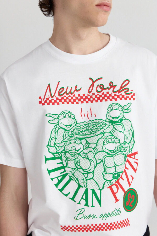 Springfield Playera Ninja Turtles N. York Pizza natural
