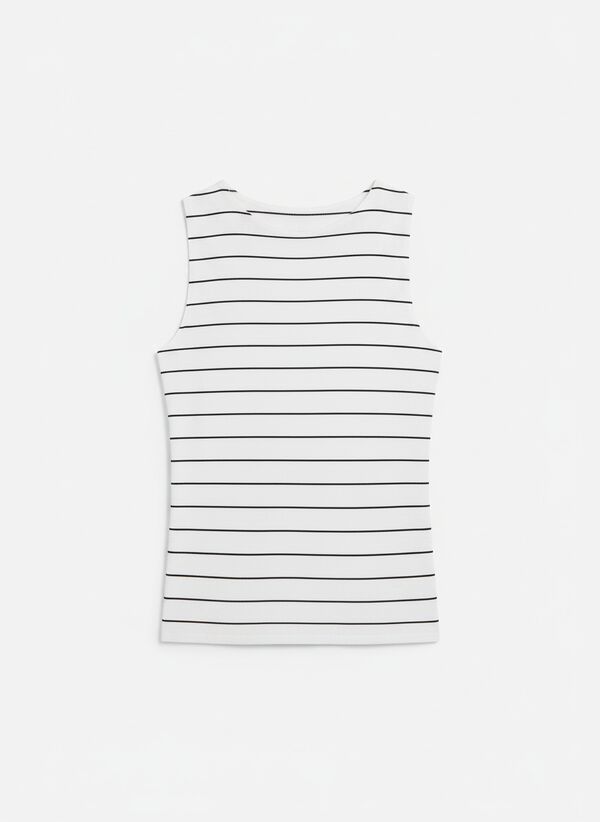 Springfield Top sin mangas cuello redondo de algod&oacute;n beige