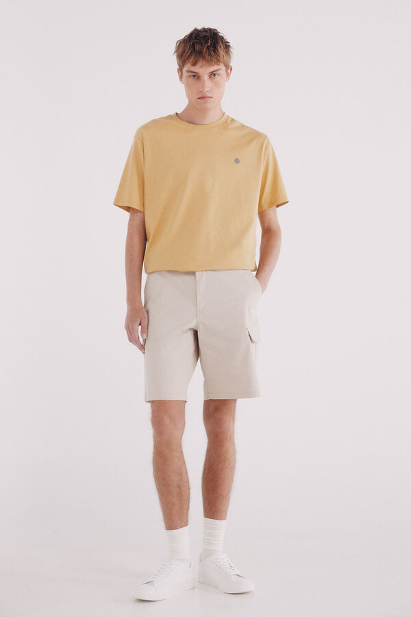 Springfield Camiseta básica cuello redondo amarillo