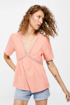 Springfield Blusa Volumen Lace rosa