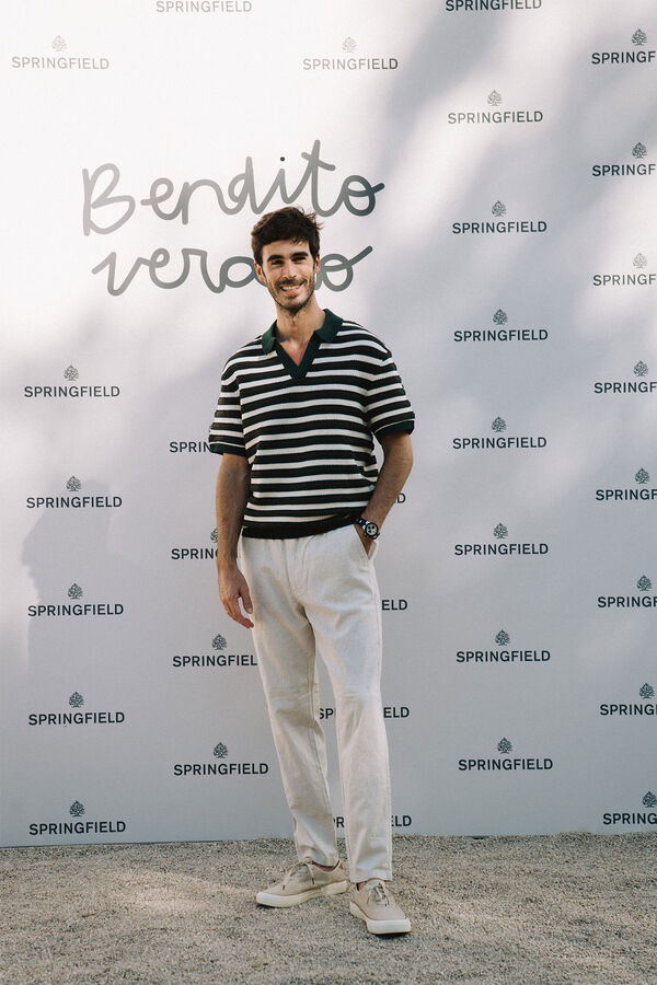 Springfield Pantal&oacute;n chino comfort fit de lino beige