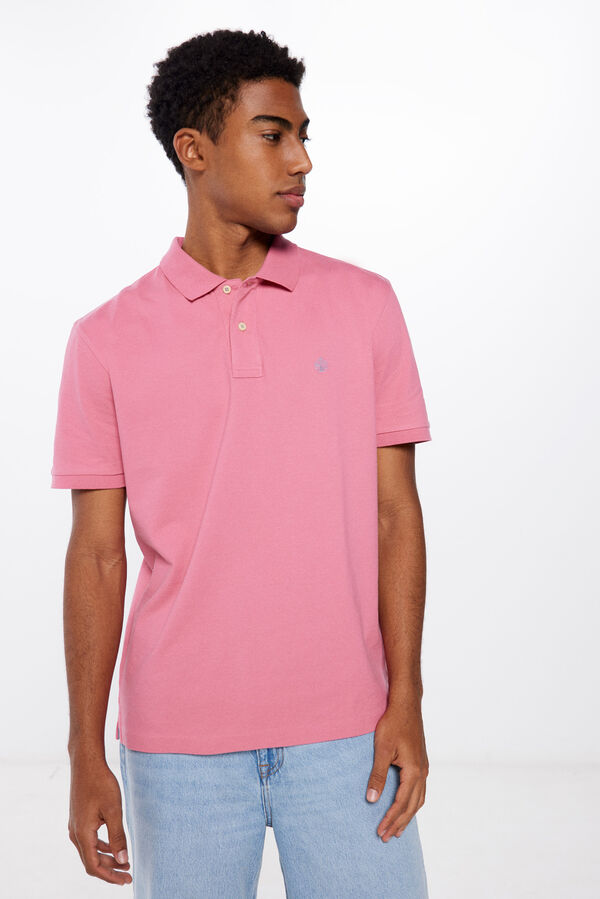 Springfield Polo piqué básico regular fit rosa