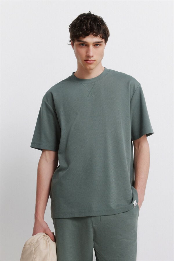 Springfield Playera de tela waffle caza oscuro