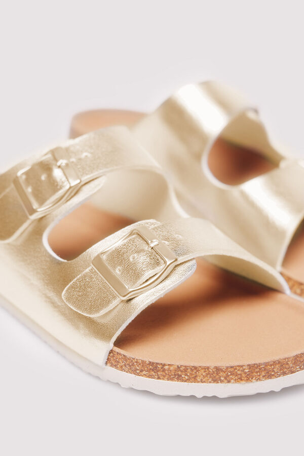 Springfield Sandalia hebillas dorada beige