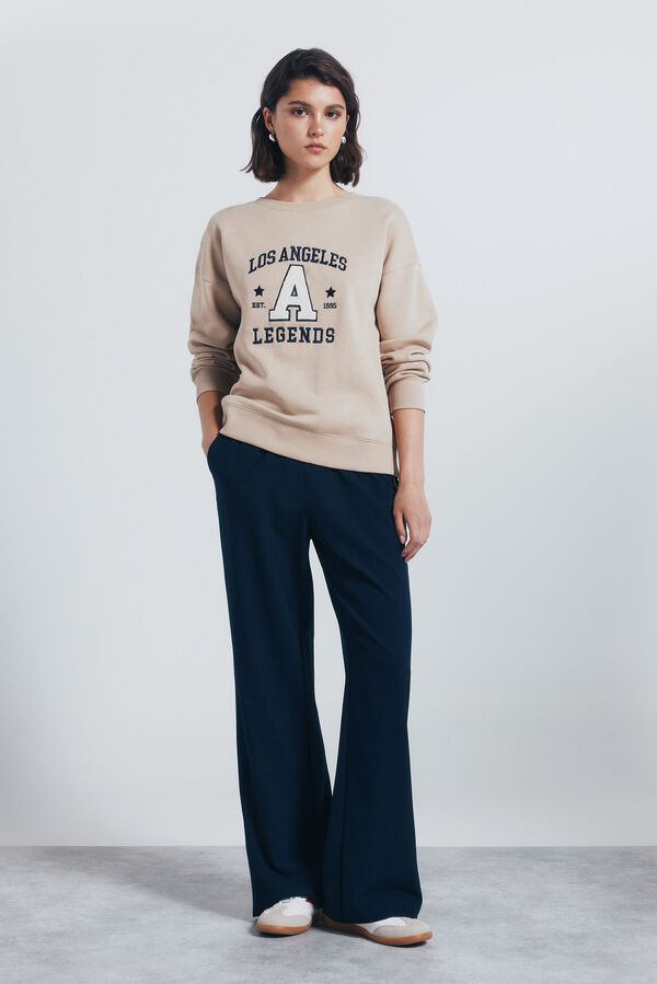 Springfield Sudadera gráfica ciudad beige