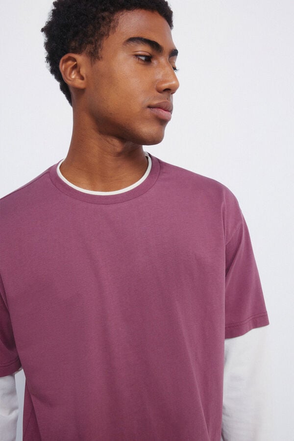 Springfield Playera de manga larga doble púrpura