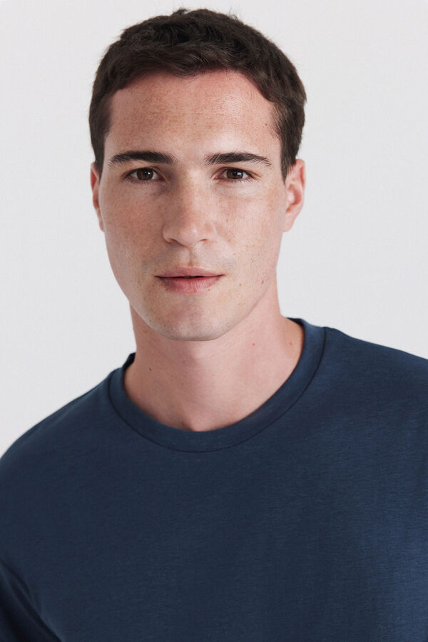 Springfield Playera de aspecto t&eacute;cnico azul mezcla